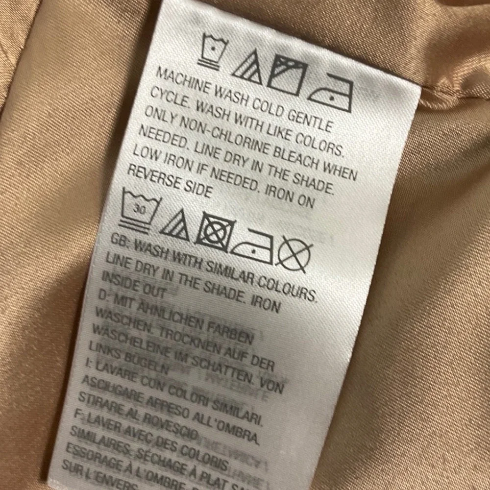 G.I.L.I. Faux Leather Moto Jacket Beige Tan Zip Front Pockets‎ Women's Size 6